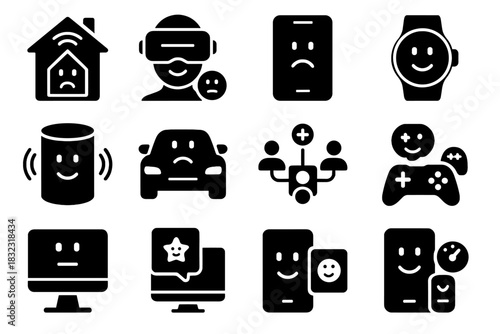 Icon emotion input smart health vector tool icons sensor app telehealth monitor