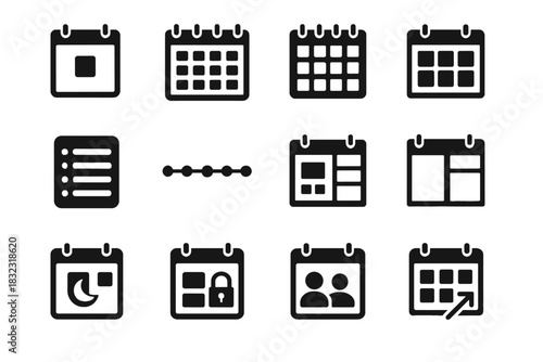 Daily collaborative dark calendar vector mode icons smart monthly overview compact icon