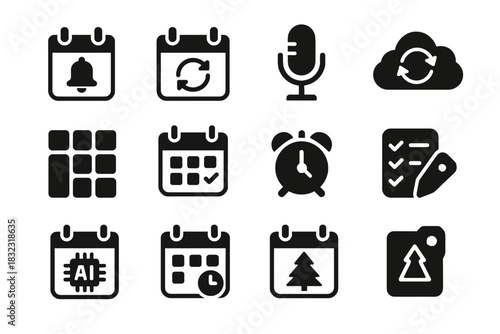 Highlight calendar icon vector date ai smart checklist meeting reminder scheduling bell