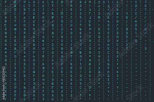 Futuristic matrix-style seamless pattern with digital code