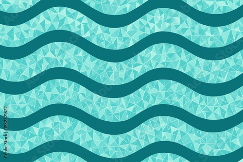 Geometric wavy pattern with low poly crystal texture