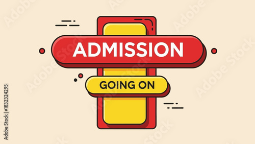 Modern vector illustration of an admission open announcement banner for educational institutions for the 2026 session