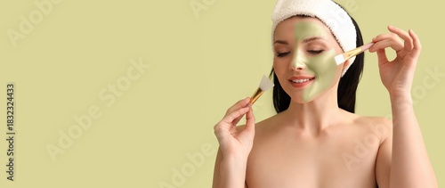 Beautiful woman applying co...