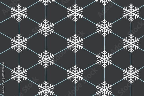 Minimal snowflake pattern with white geometric winter design