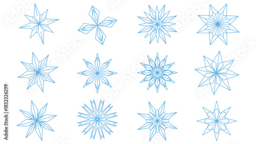 vector snowflake set
