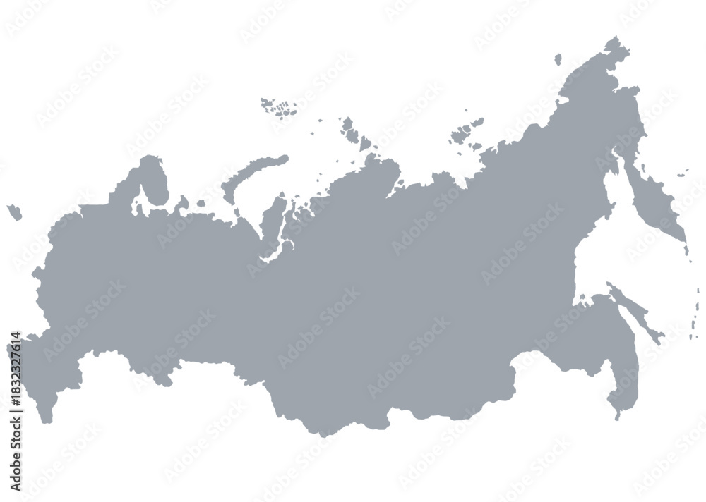 Fototapeta Map of the country Russia, on a white background, infographic