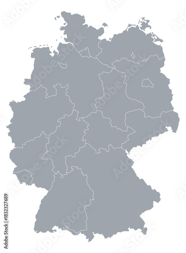 Map of the country of Germany for infographic illustration