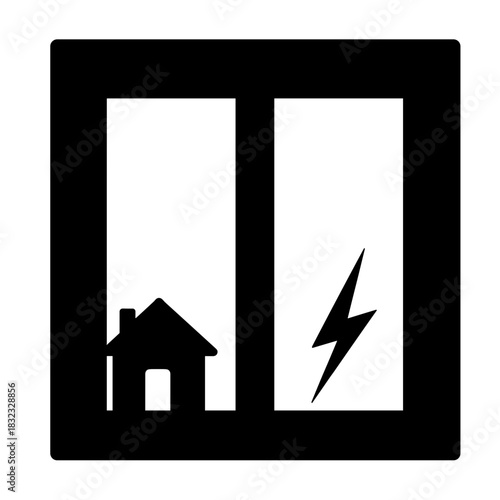 Smart home energy management icon, automation and efficiency in digital technology