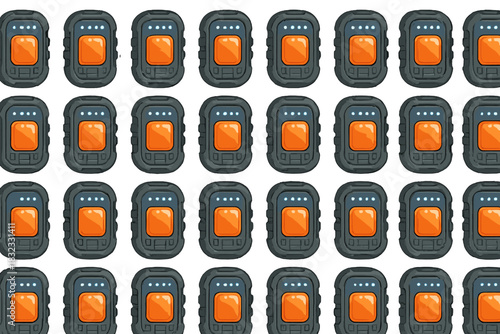 Cartoon sci-fi control panel button grid