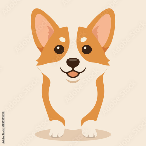 Happy Corgi Cartoon Icon