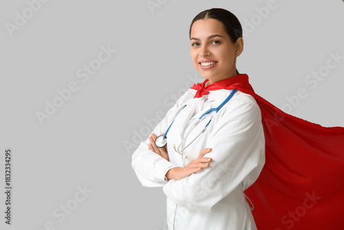 Beautiful female doctor in ...