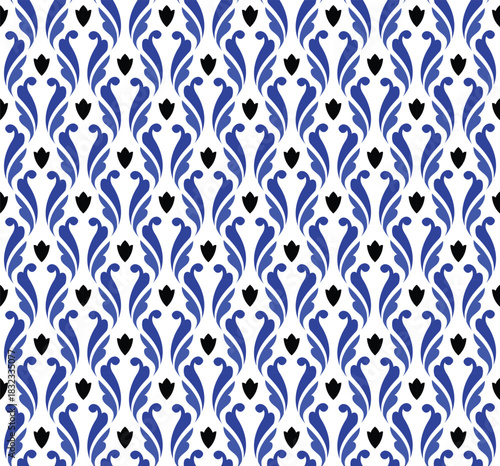 cute pattern baroque and Chinese style, Abstract blue and white background for design, porcelain, chinaware, ceramic tile, ceiling, texture, indigo, wall, paper, silk and fabric, vector illustration