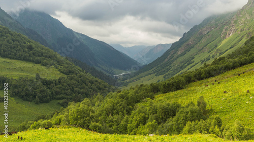 View of Caucasus Mountains in Arkhyz, Russia