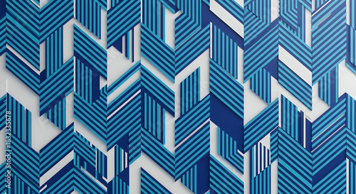 Abstract Pattern Geometric Blue White Stripes Background