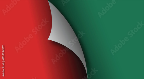 Curled corner revealing a contrasting color background with subtle gradient effect