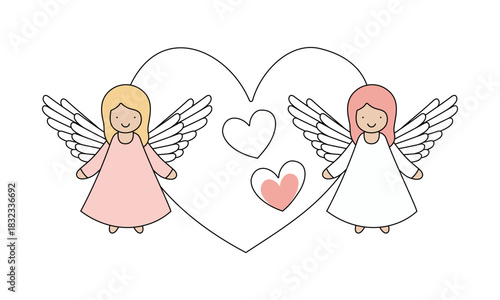 Engel zum Valentinstag mit Herzen