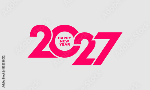 Happy new year 2027 design. 2027 logo text design.