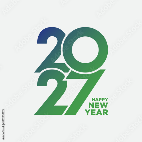 Happy new year 2027 design. 2027 logo text design.