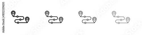 Roadmap icons. Line with editable stroke. Multiple icons collection