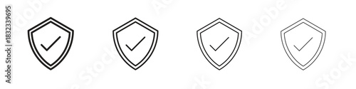 Safe icons. Line with editable stroke. Multiple icons collection