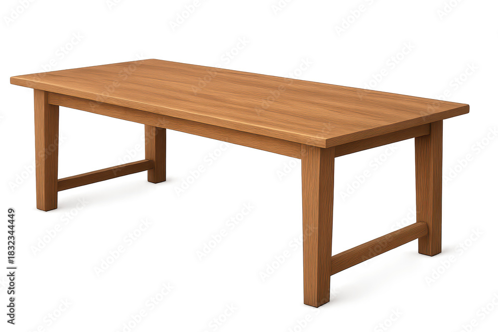Fototapeta premium Wooden table isolated on transparent background, furniture illustration design