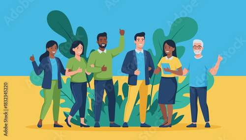 Happy diverse team celebrating success and teamwork