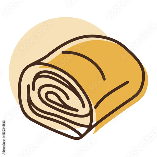 Rolled Pancetta Meat Minimalistic Flat Icon