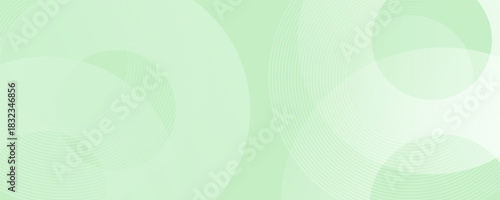 Minimalist soft Abstract Background in Gradient green and white Tones with Circles. Circle effect style geometric, abstract background.