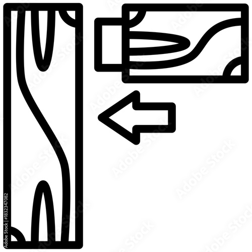 Mortise Join Black Outline Icon, Mini Illustration Relate To Carpentry, Wood Industry. Use For Modern Concept, Ui, Ux Web And App Development.