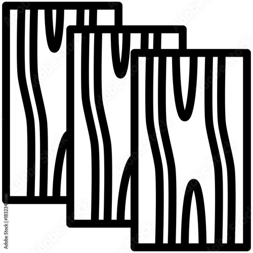 Plank Black Outline Icon, Mini Illustration Relate To Carpentry, Wood Industry. Use For Modern Concept, Ui, Ux Web And App Development.