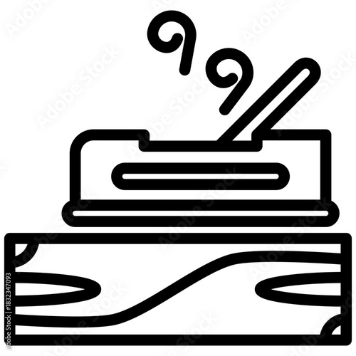 Wood Plane Black Outline Icon, Mini Illustration Relate To Carpentry, Wood Industry. Use For Modern Concept, Ui, Ux Web And App Development.
