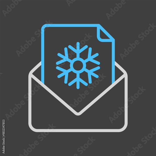 Envelope and card merry Christmas vector icon
