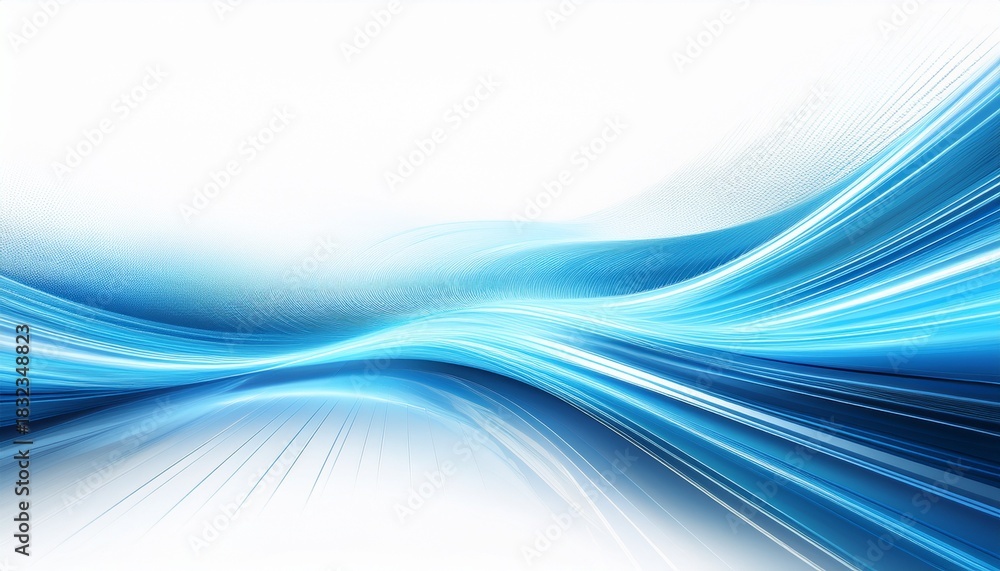 Fototapeta premium glowing light trail arc in electric blue on white background