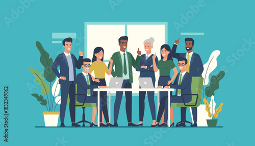 Diverse business team meeting with great ideas and successful results