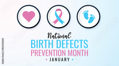 National Birth Defects Awareness Month design concept. Celebrated in January to raise awareness about birth defects, their prevention, and the support needed for affected individuals and families