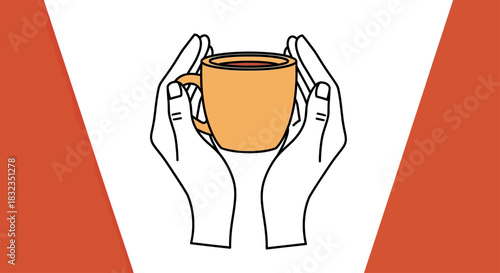 Hands cradling a warm coffee mug, symbolizing comfort and care