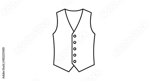 Formal Vest Outline Icon for Menswear Apparel Design