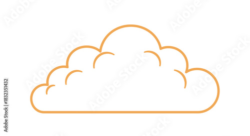 Simple orange cloud icon on white background