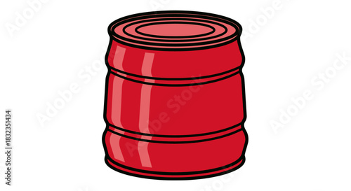 Red industrial oil barrel illustration on white background