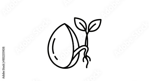 An icon representing the process of seed germination and plant growth.