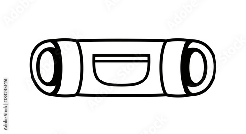 Minimalist vector illustration of a sleeping bag for camping.