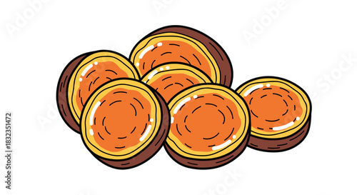 A group of chestnuts on a white background.