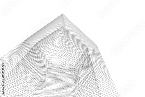 Abstract modern architecture, 3D rendering