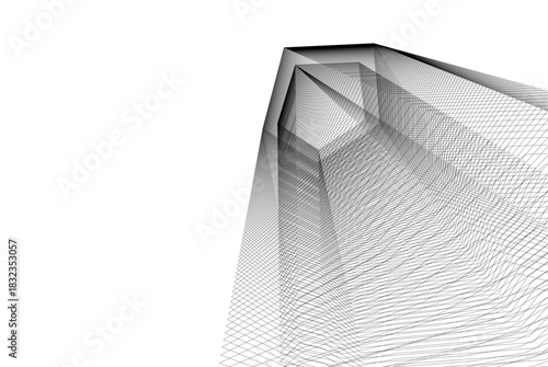 Abstract modern architecture, 3D rendering