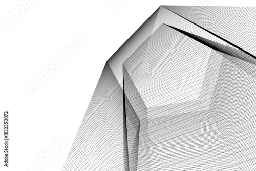 Abstract modern architecture, 3D rendering