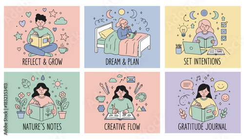 Journaling habits mental health planning creativity reflection and setting personal goals