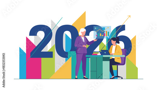 Team collaboration visualizing 2026 business planning growth and financial success analysis