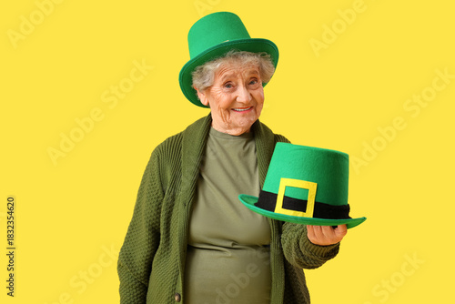 Happy senior woman with lep...