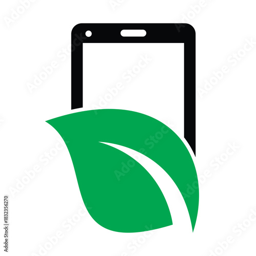 Nature phone vector logo template.