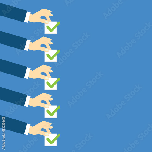 Task completion, vector illustration.